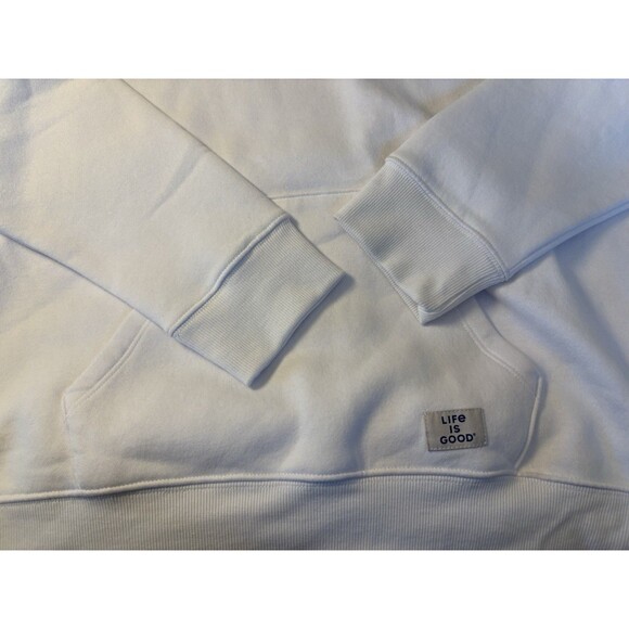 LIFE IS GOOD Women Cloud White Rainbow Heart Hoodie Large Sweatshirt Pullover - Picture 8 of 10